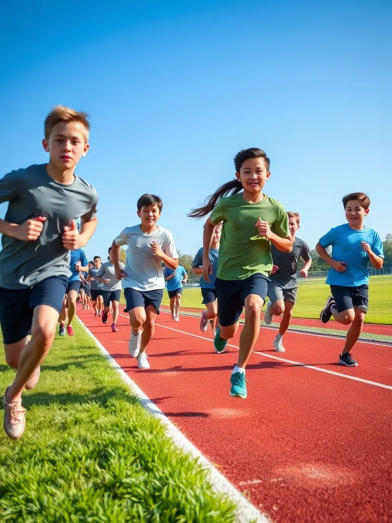 A photo of students participating in a track and field event, showcasing their speed, agility, and determination.